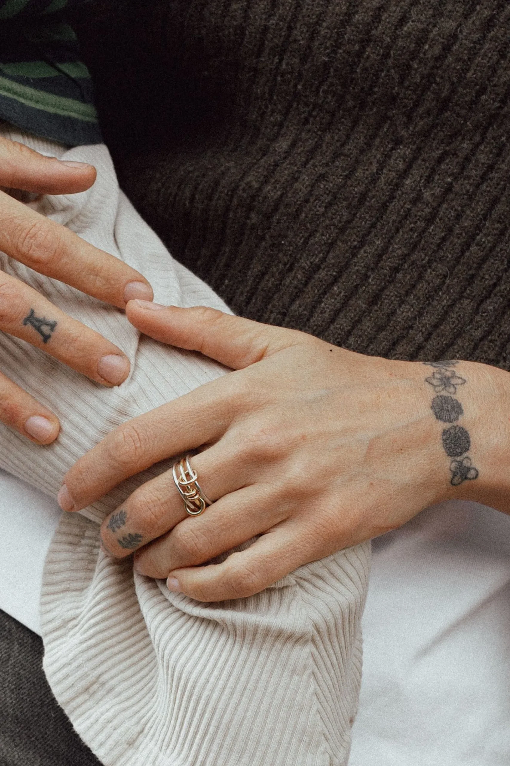 Femme Spinelli Kilcollin Bague Acacia Melange D'Or Et D'Argent