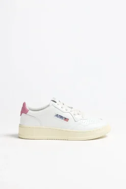 Femme Autry Baskets 01 Low En Blanc/Mauve