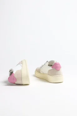 Femme Autry Baskets 01 Low Suede En Blanc/Mauve