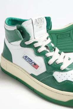 Femme Autry Baskets Bicolor Up Mid En Blanc/Vert