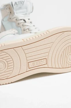 Femme Autry Baskets Bicolor Up Mid En Blanc/Givre