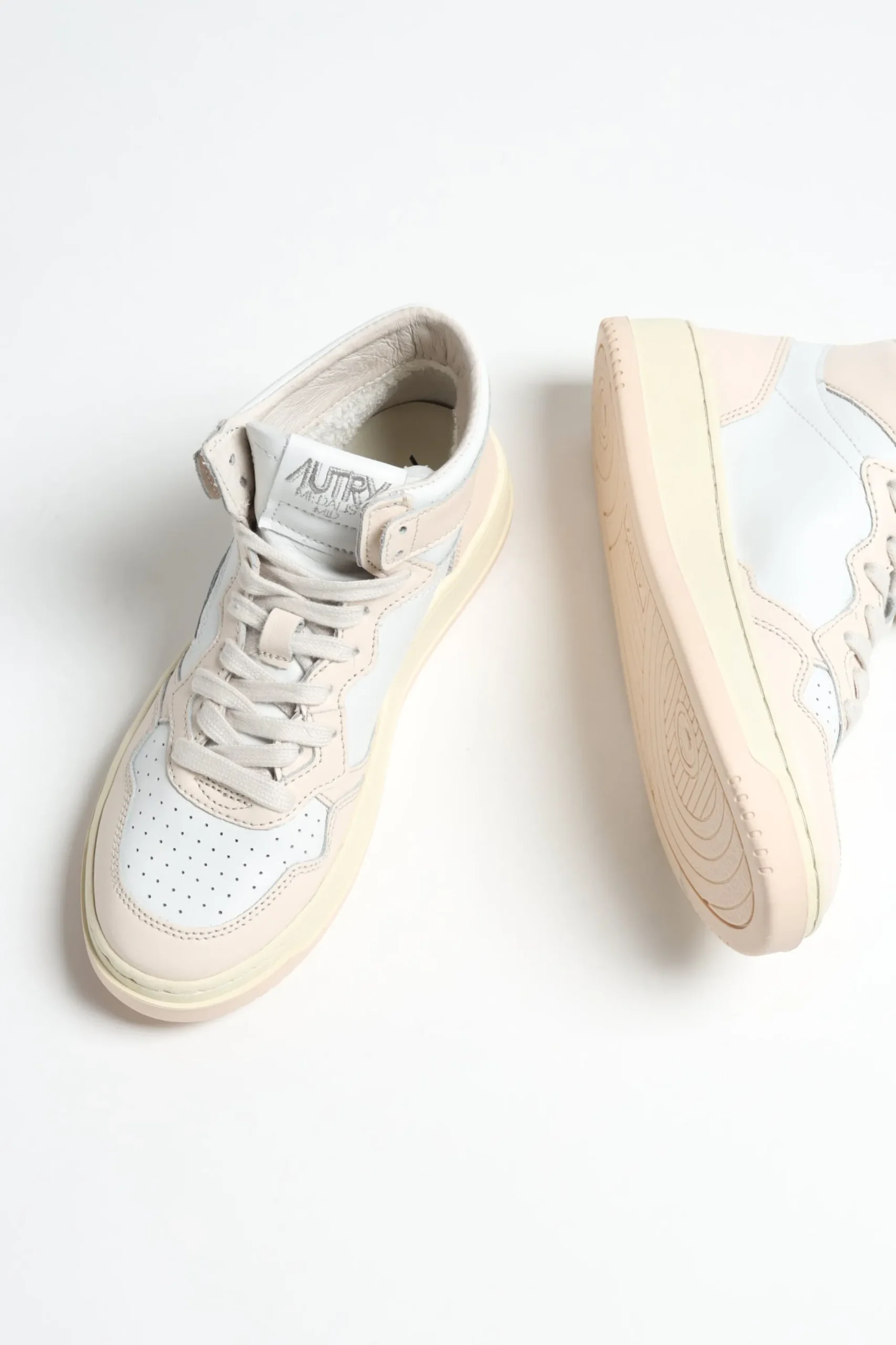 Femme Autry Baskets Bicolor Up Mid En Blanc/Givre