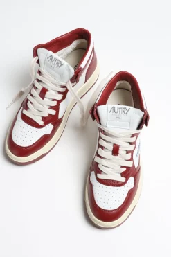Femme Autry Baskets Bicolor Up Mid En Blanc/Syrah