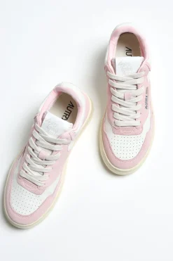 Femme Autry Baskets Open Mid En Rose Academie