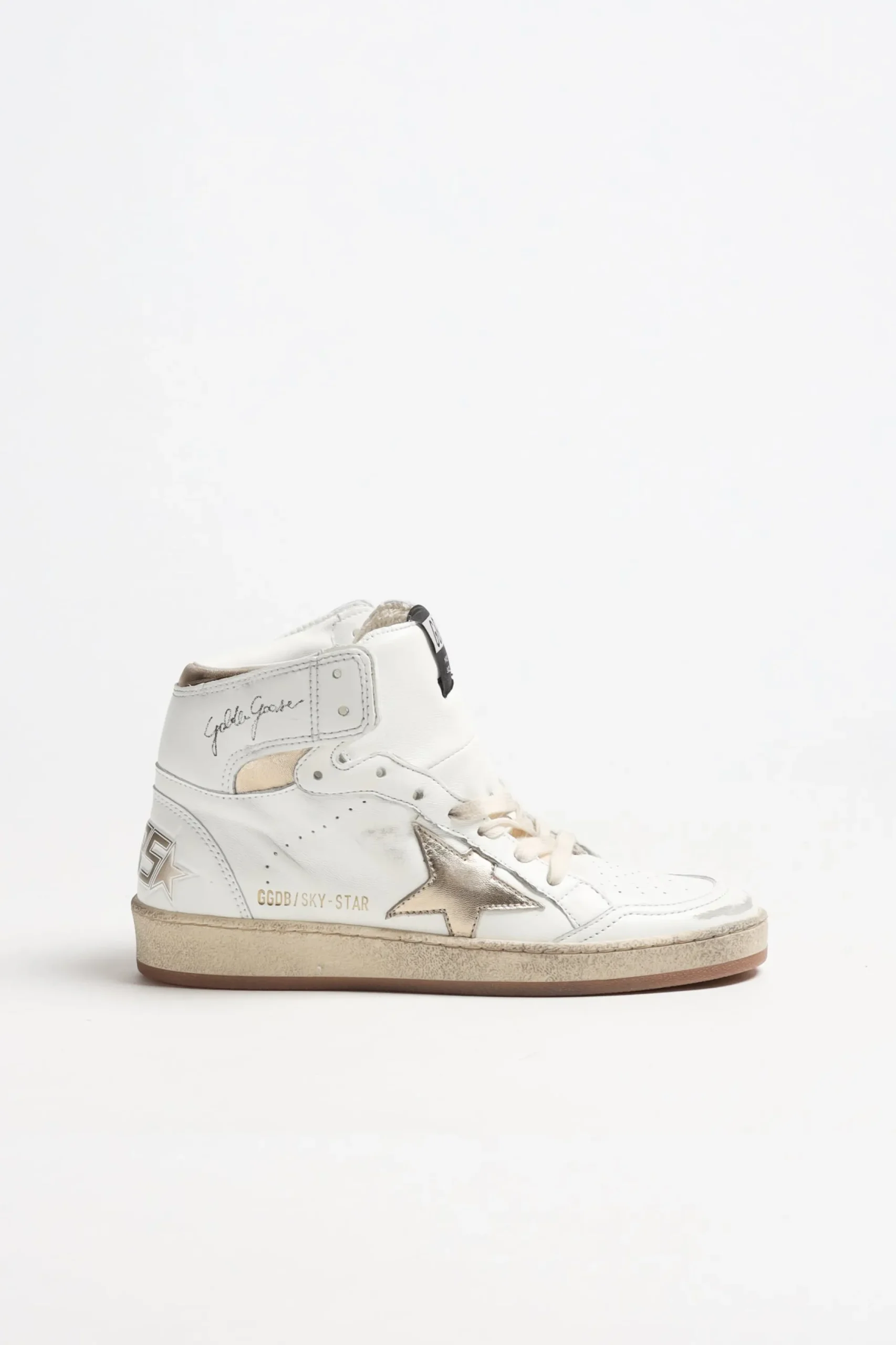 Femme Golden Goose Baskets Sky Star En Blanc/Or Fonce