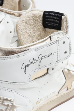 Femme Golden Goose Baskets Sky Star En Blanc/Or Fonce