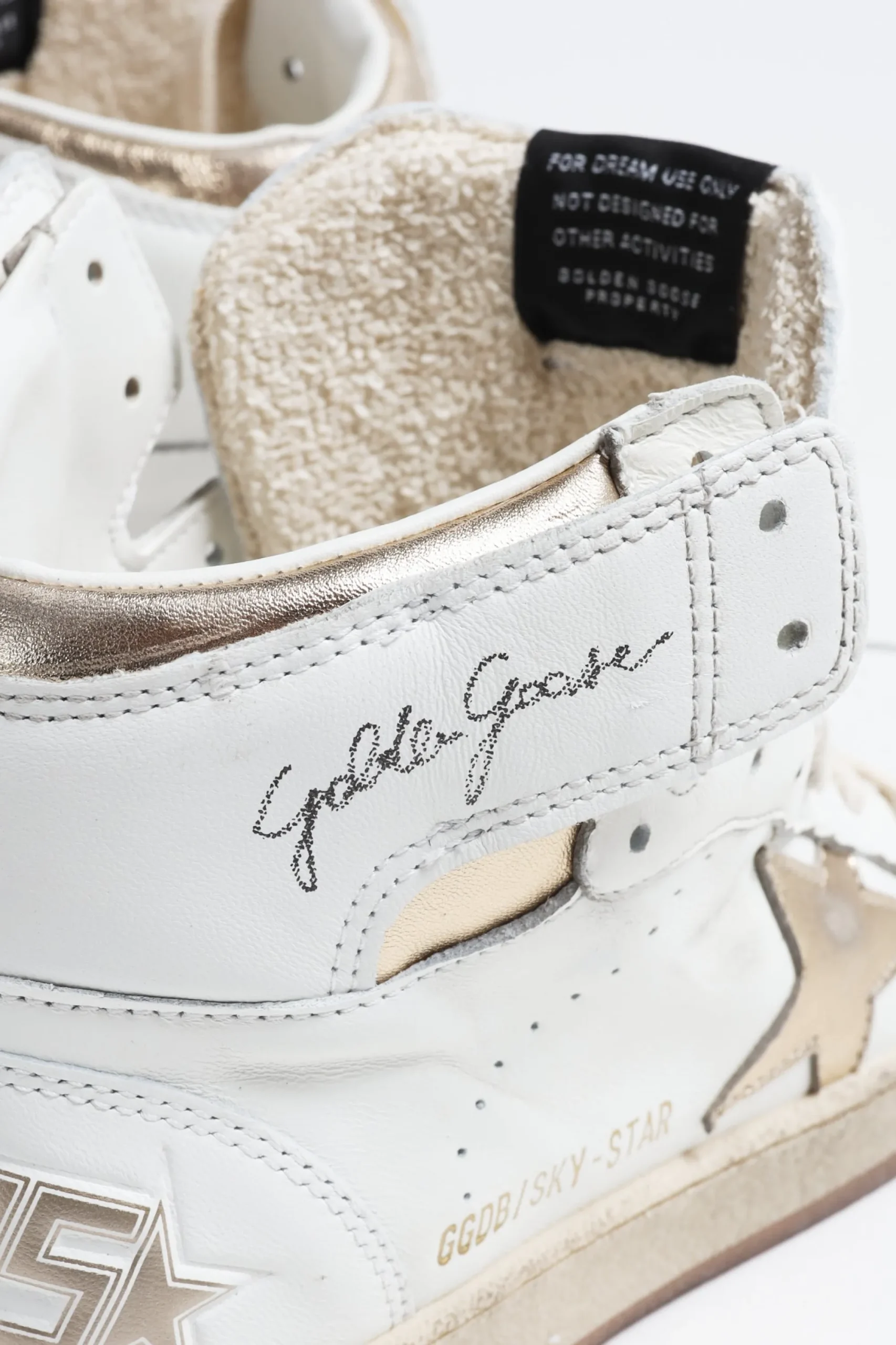 Femme Golden Goose Baskets Sky Star En Blanc/Or Fonce