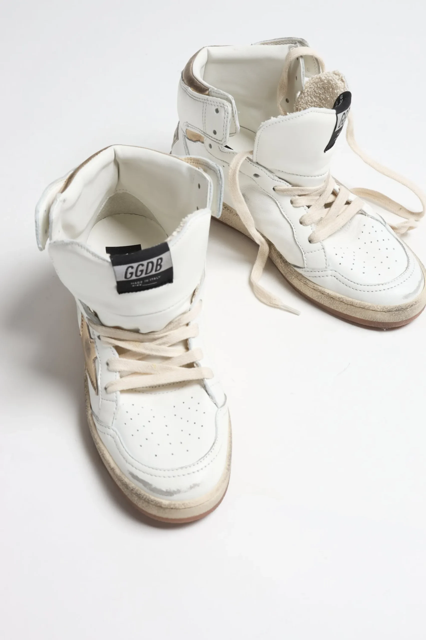 Femme Golden Goose Baskets Sky Star En Blanc/Or Fonce