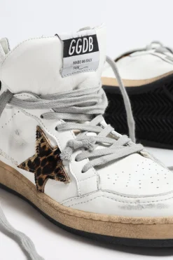 Femme Golden Goose Baskets Sky Star Leo En Blanc/Marron