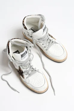 Femme Golden Goose Baskets Sky Star Leo En Blanc/Marron