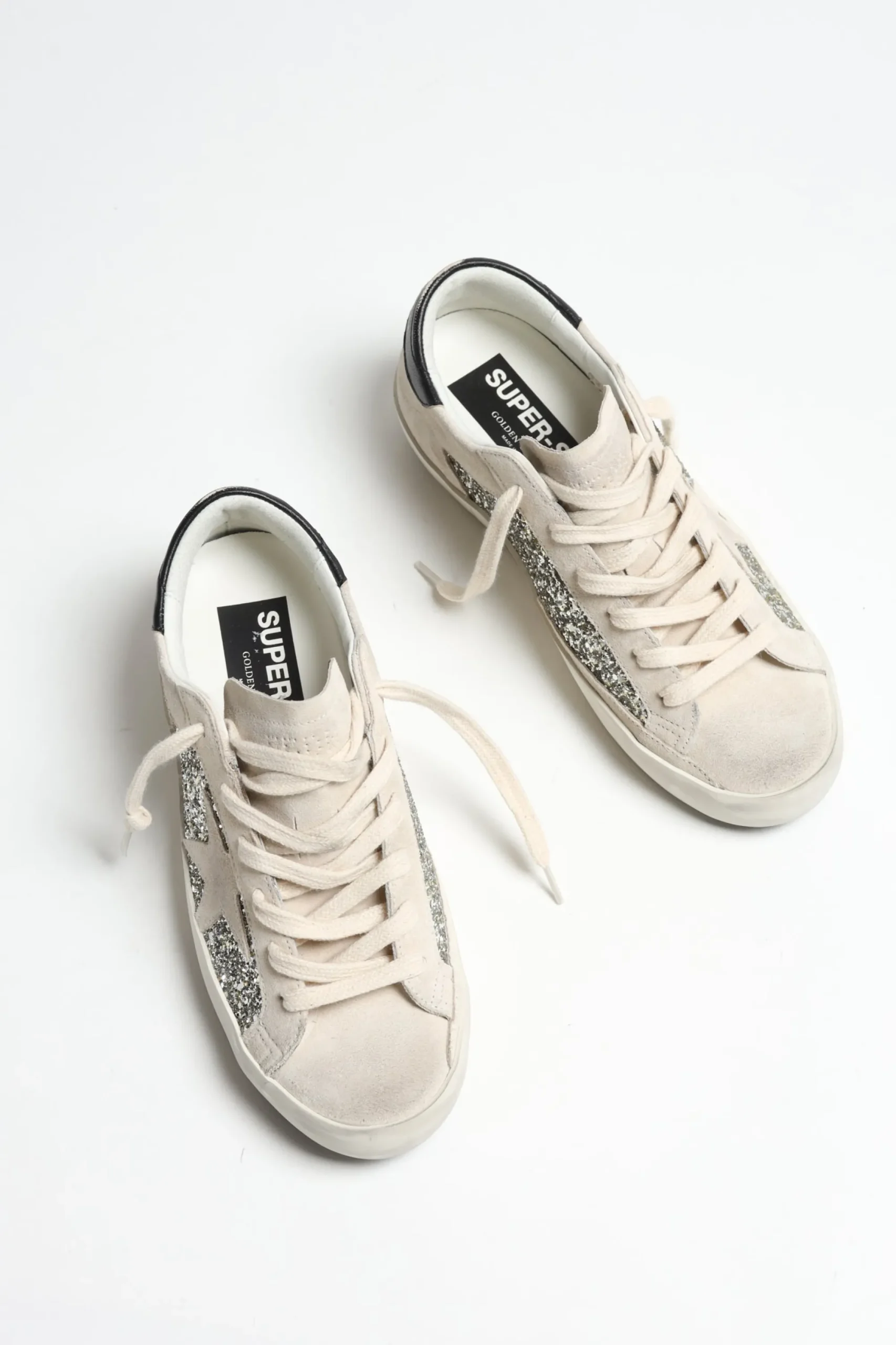 Femme Golden Goose Baskets Super Star Platinum/Beige