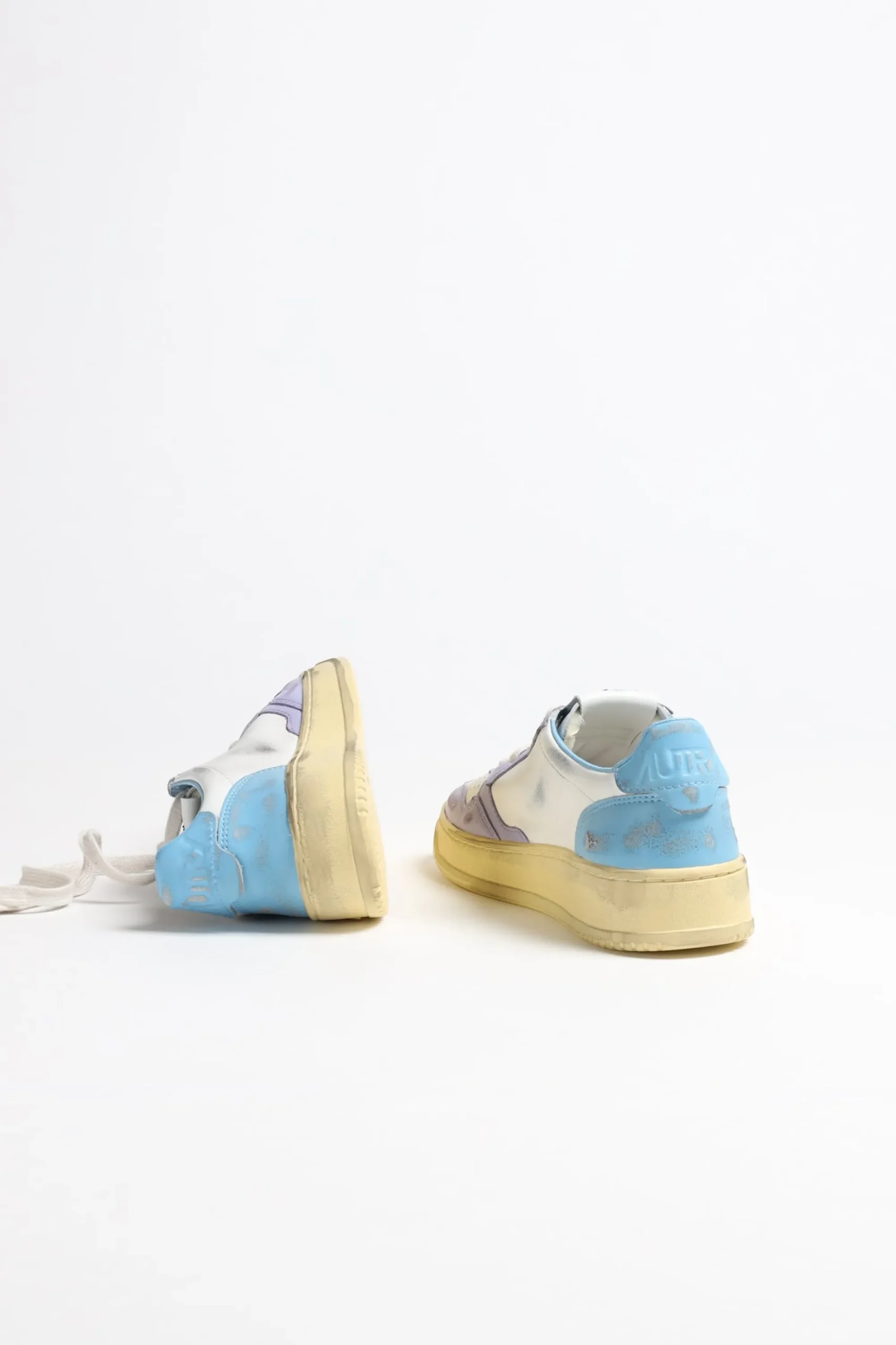 Femme Autry Baskets Super Vintage En Blanc/Lavande/Azur