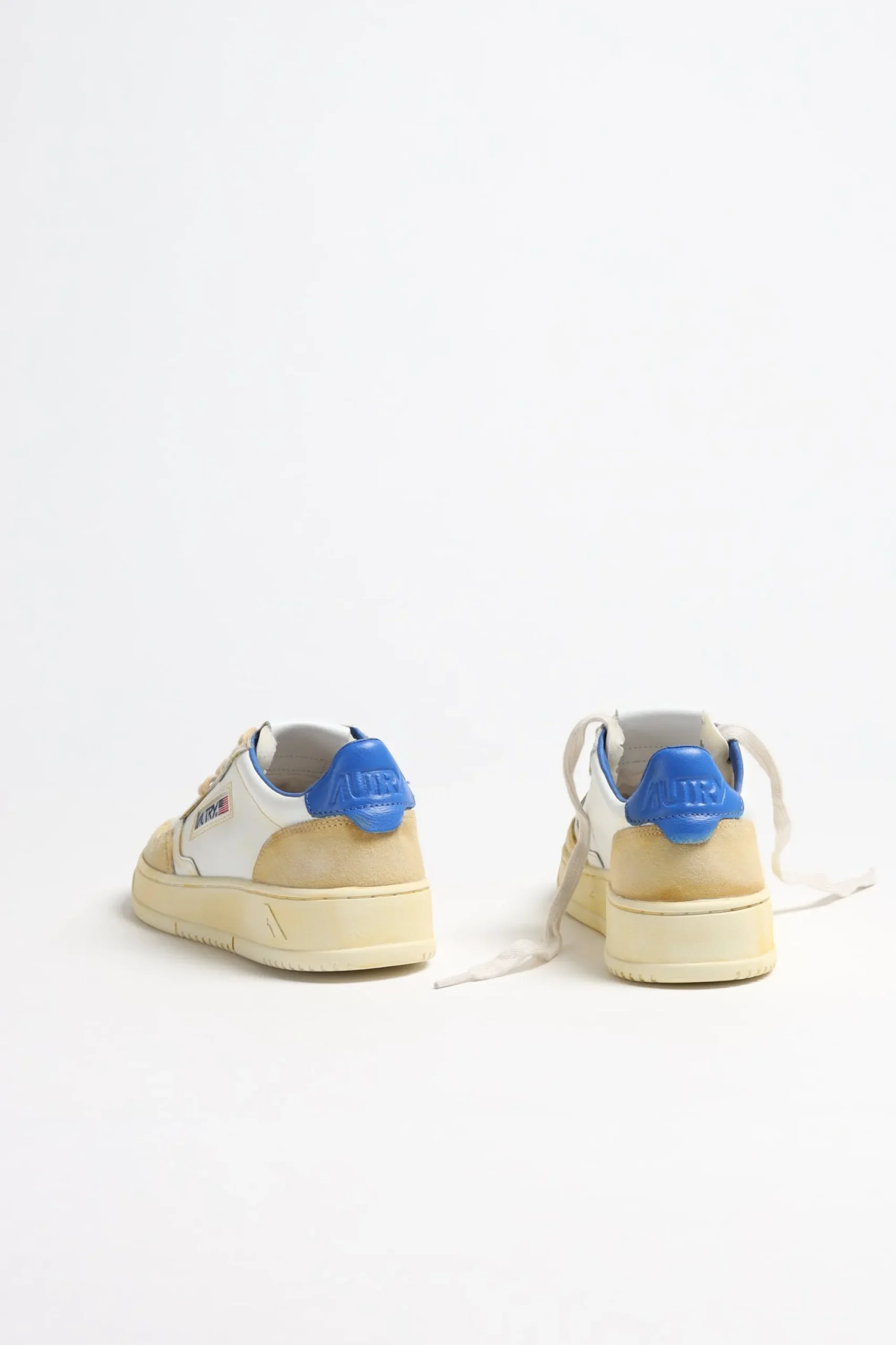 Femme Autry Baskets Super Vintage En Jaune/Blanc/Bleu