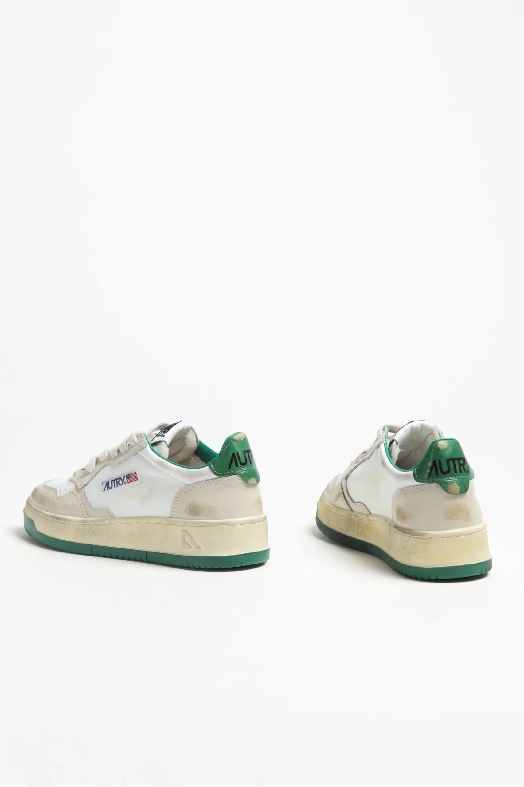 Femme Autry Baskets Super Vintage En Ivoire/Vert