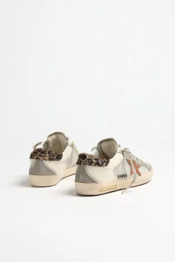 Femme Golden Goose Baskets Superstar En Ecru/Marron/Leopard