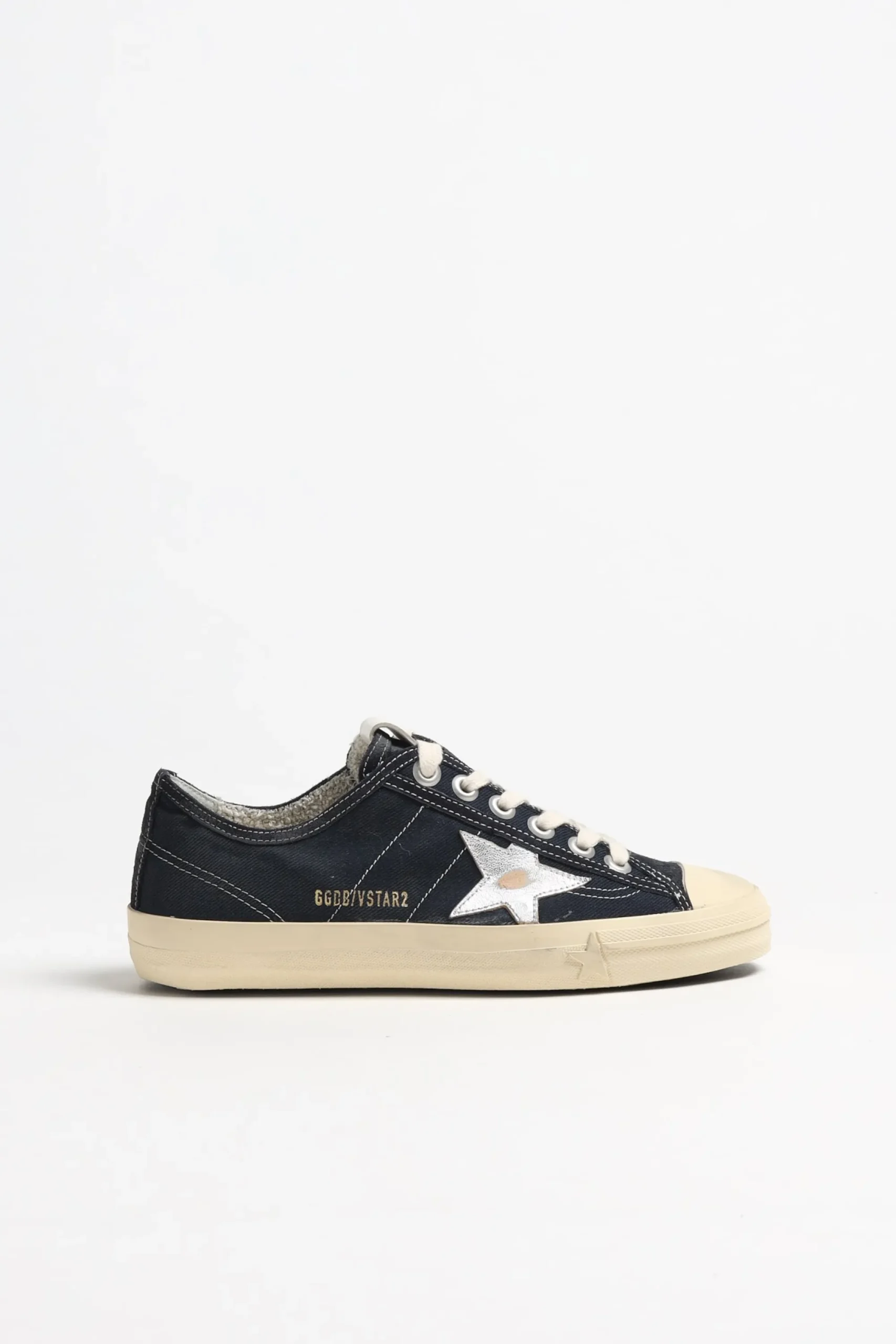 Femme Golden Goose Baskets V-Star 2 En Bleu Marine/Argente