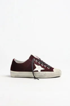 Femme Golden Goose Baskets V-Star 2 En Bordeaux/Blanc