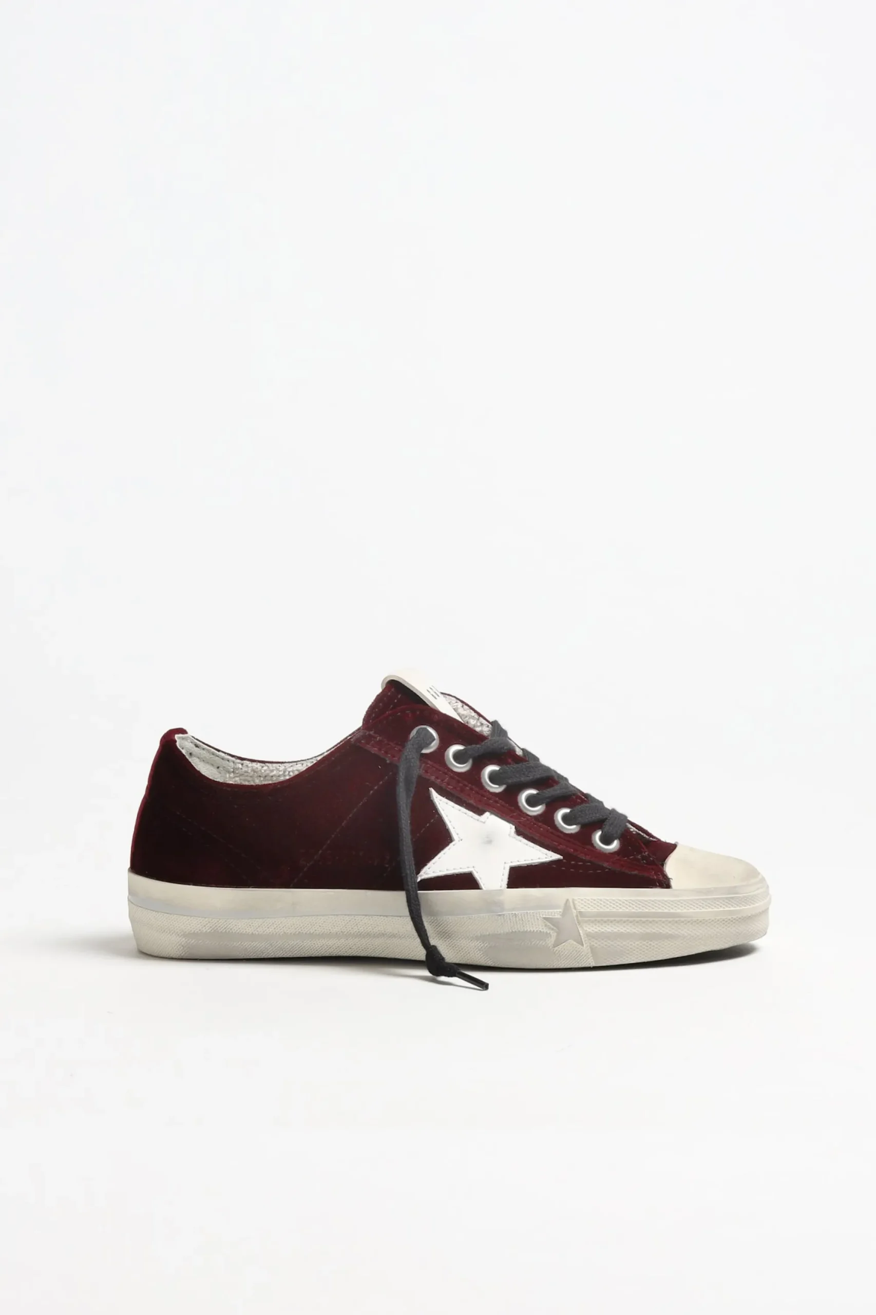 Femme Golden Goose Baskets V-Star 2 En Bordeaux/Blanc