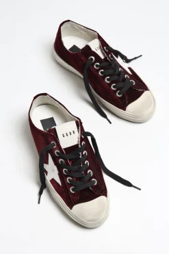 Femme Golden Goose Baskets V-Star 2 En Bordeaux/Blanc