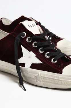 Femme Golden Goose Baskets V-Star 2 En Bordeaux/Blanc