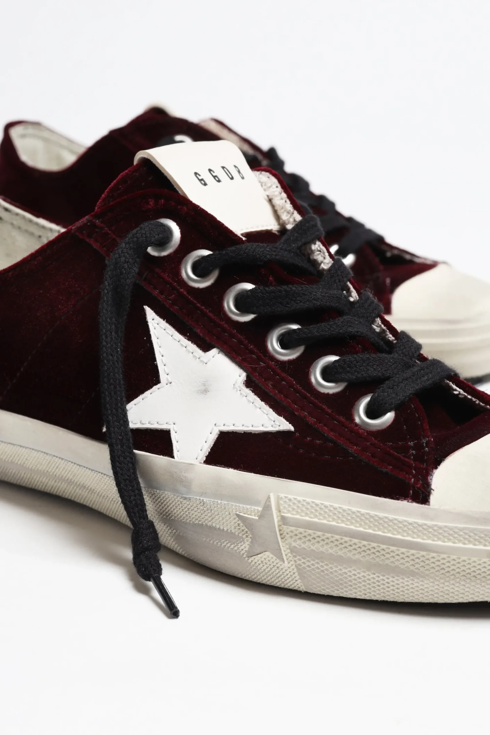 Femme Golden Goose Baskets V-Star 2 En Bordeaux/Blanc
