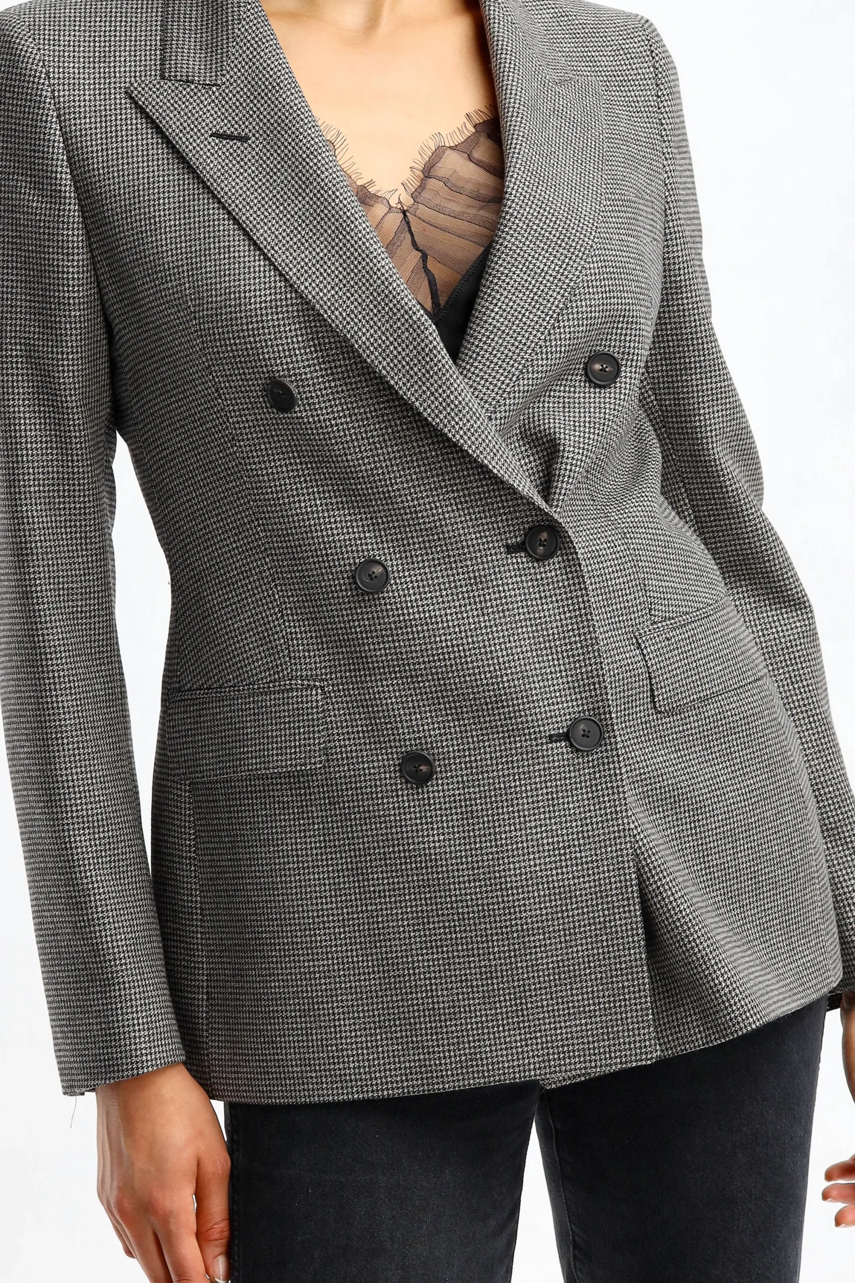 Femme Tagliatore Blazer A Carreaux Parigi Noir