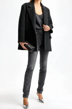 Femme Giuseppe Di Morabito Blazer Allover Rhinestone En Noir