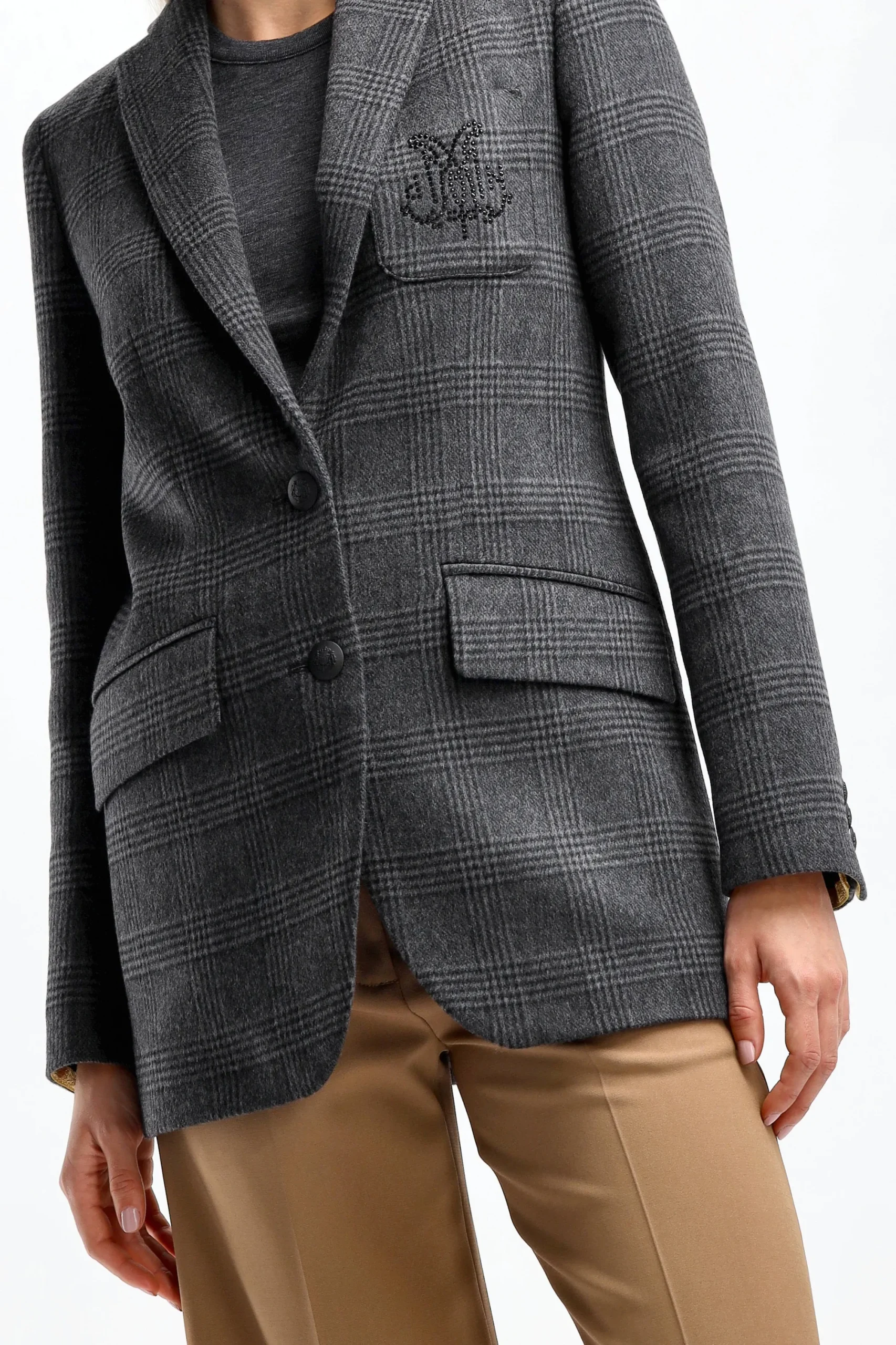 Femme DMN Blazer Armanda En Gris Fonce