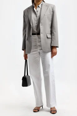 Femme Nili Lotan Blazer Boyfriend En Gris Tempete