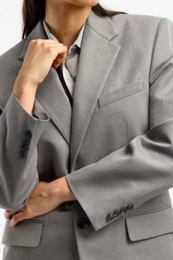 Femme Nili Lotan Blazer Boyfriend En Gris Tempete