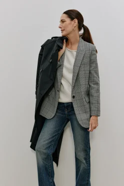 Femme Nili Lotan Blazer Diane En Noir/Ivoire