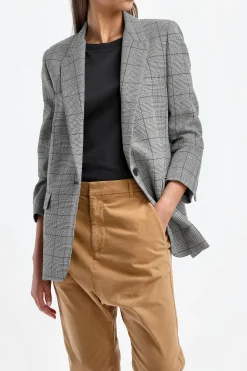 Femme Nili Lotan Blazer Diane En Noir/Ivoire