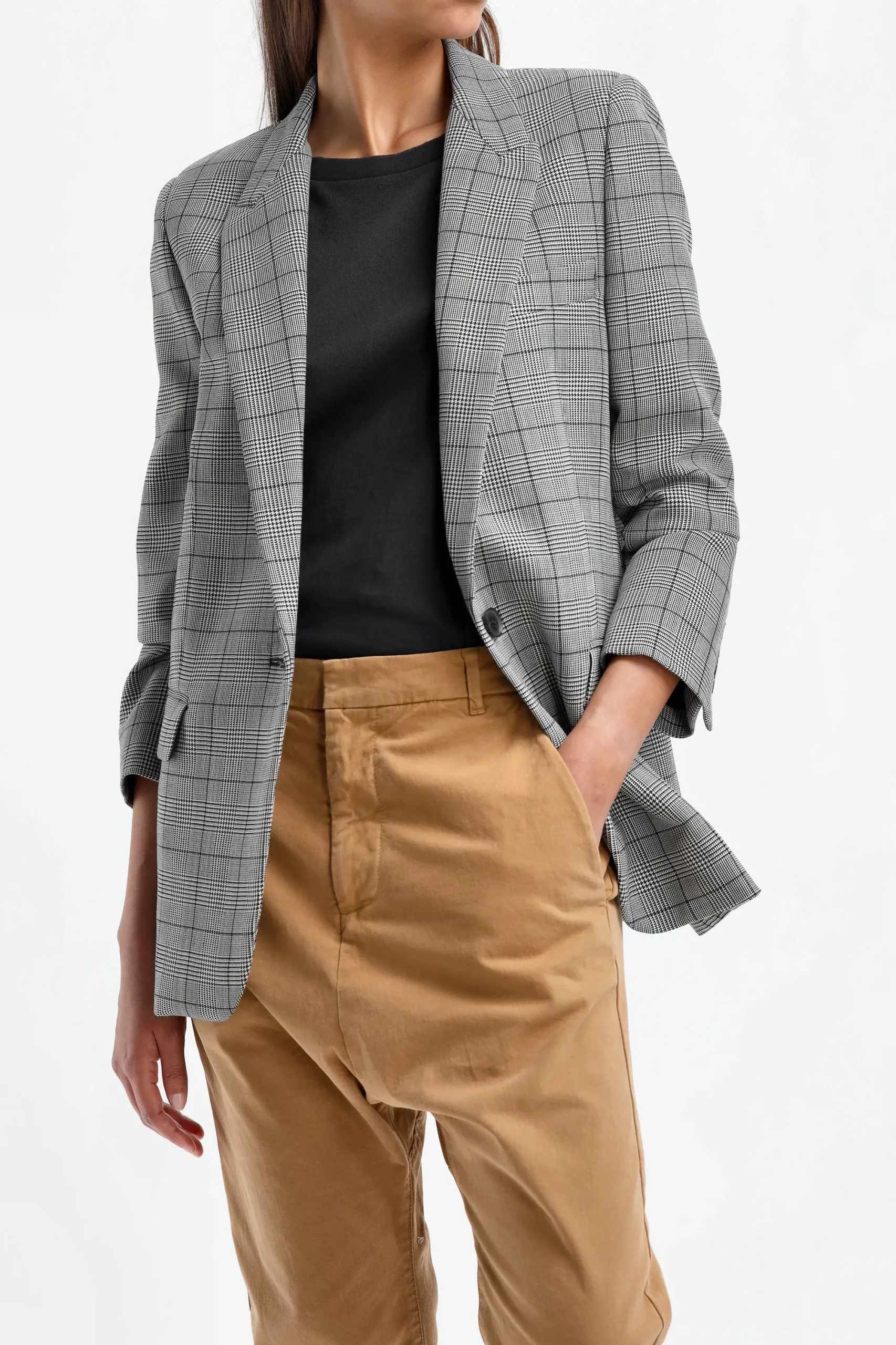 Femme Nili Lotan Blazer Diane En Noir/Ivoire