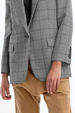 Femme Nili Lotan Blazer Diane En Noir/Ivoire