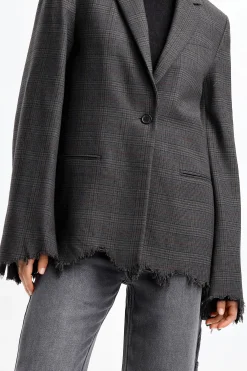 Femme JW Anderson Blazer Distressed En Gris