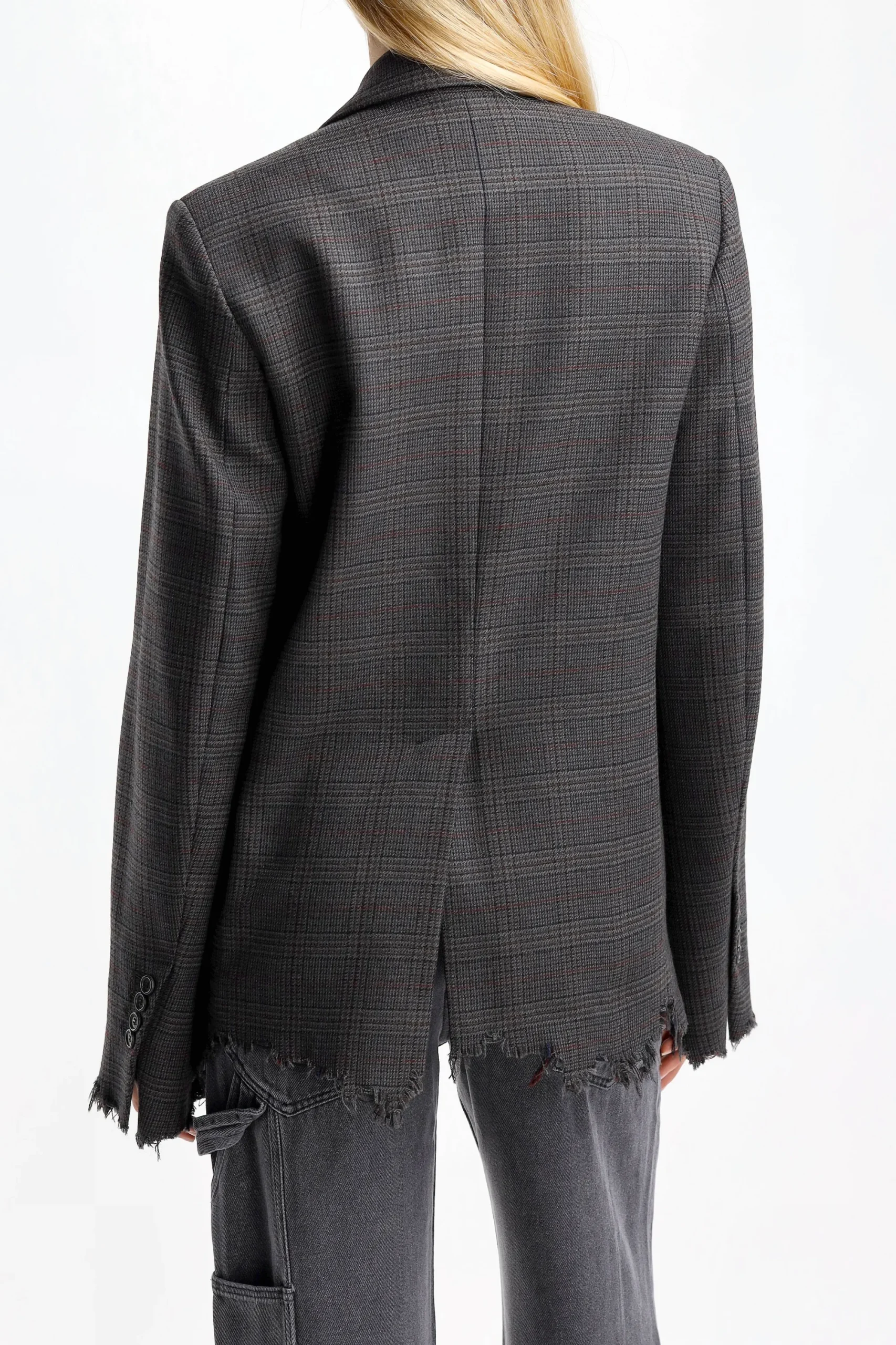 Femme JW Anderson Blazer Distressed En Gris