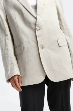 Femme by Aylin Koenig Blazer En Lin Charles En Ecru