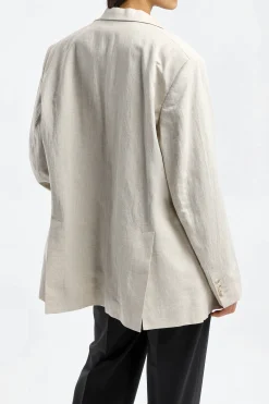 Femme by Aylin Koenig Blazer En Lin Charles En Ecru