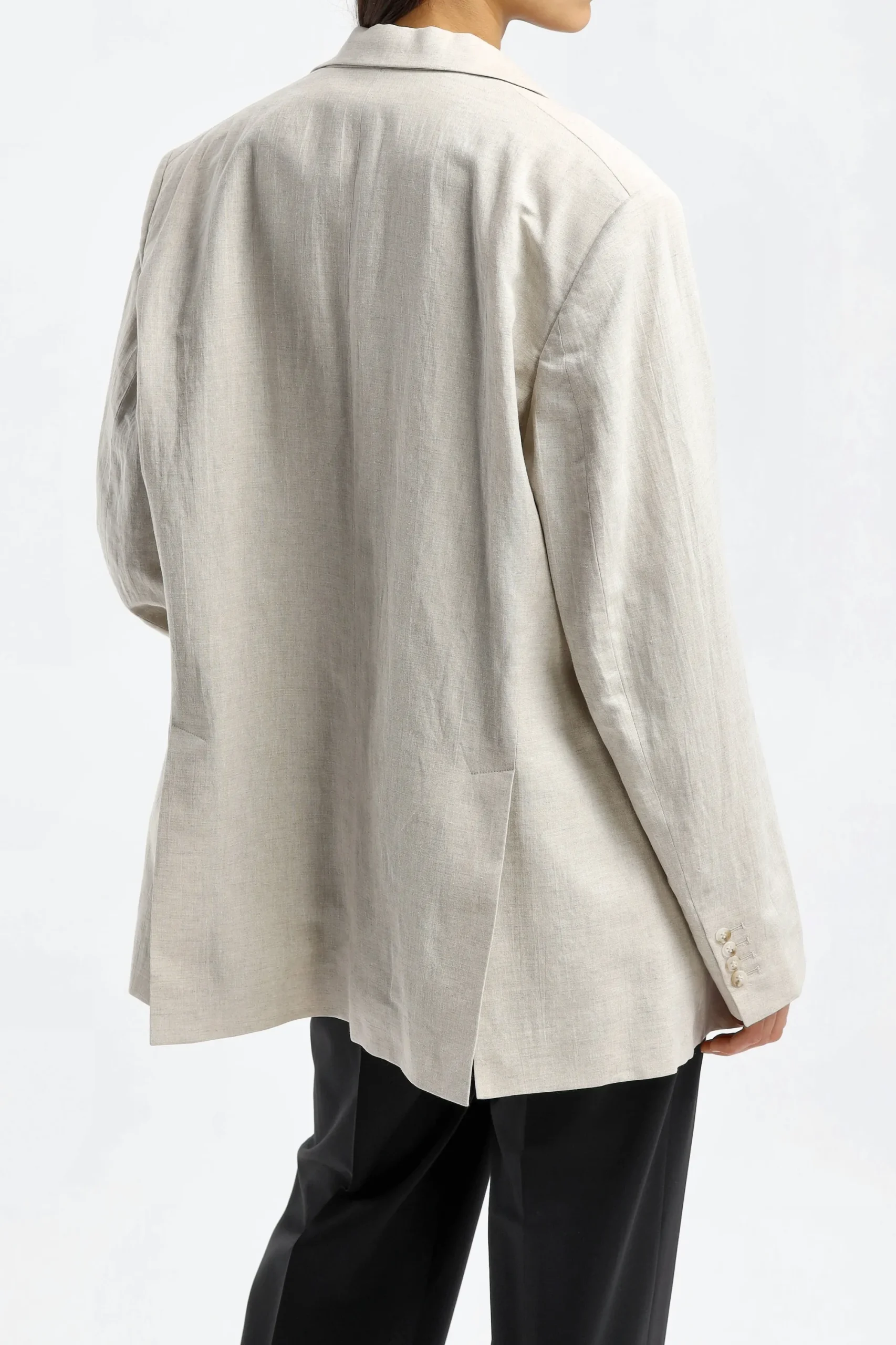 Femme by Aylin Koenig Blazer En Lin Charles En Ecru