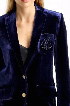 Femme DMN Blazer En Velours Armanda En Marine
