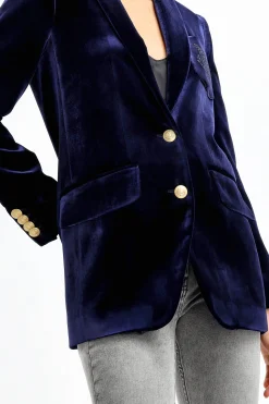 Femme DMN Blazer En Velours Armanda En Marine