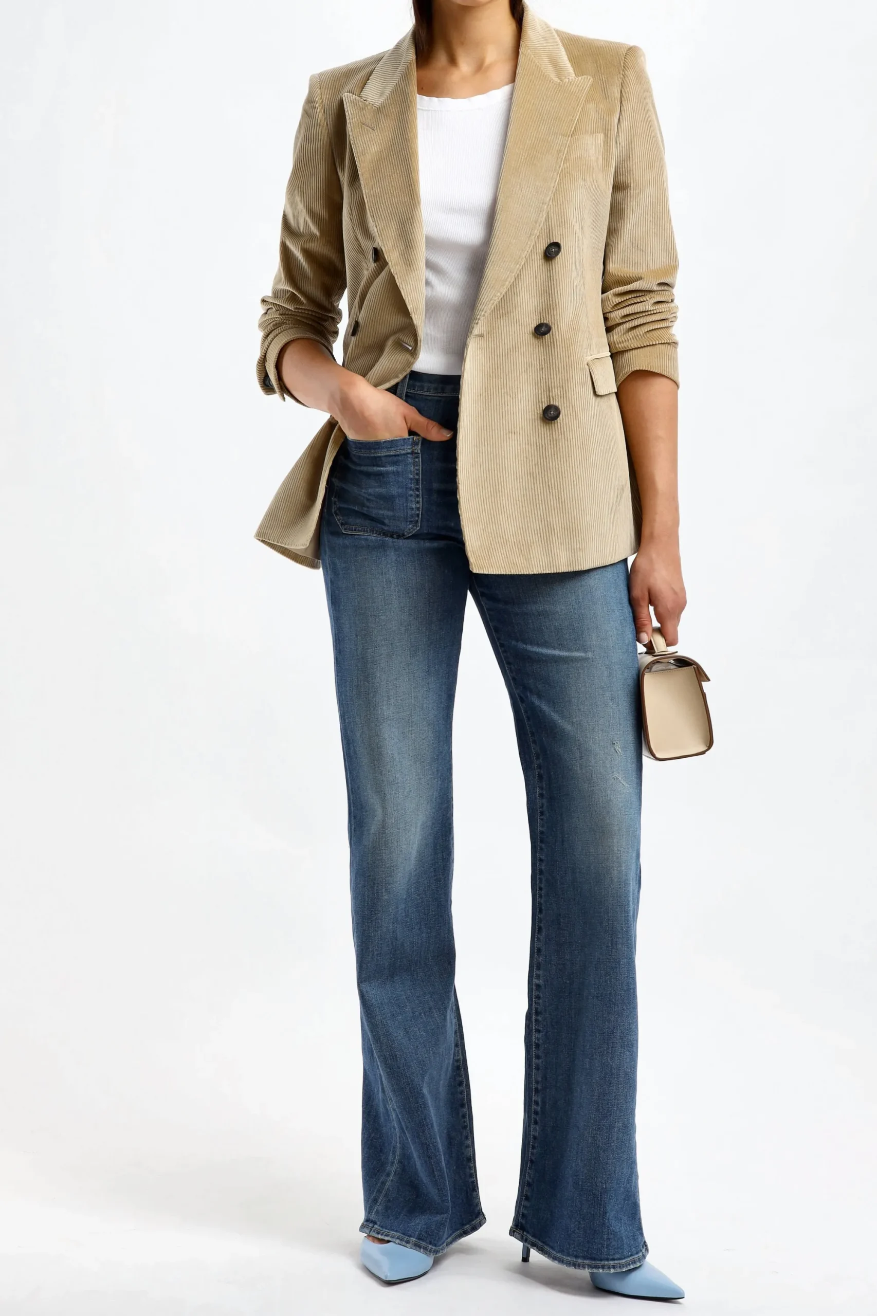 Femme Tagliatore Blazer En Velours Cotele Parigi En Beige