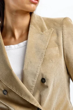 Femme Tagliatore Blazer En Velours Cotele Parigi En Beige