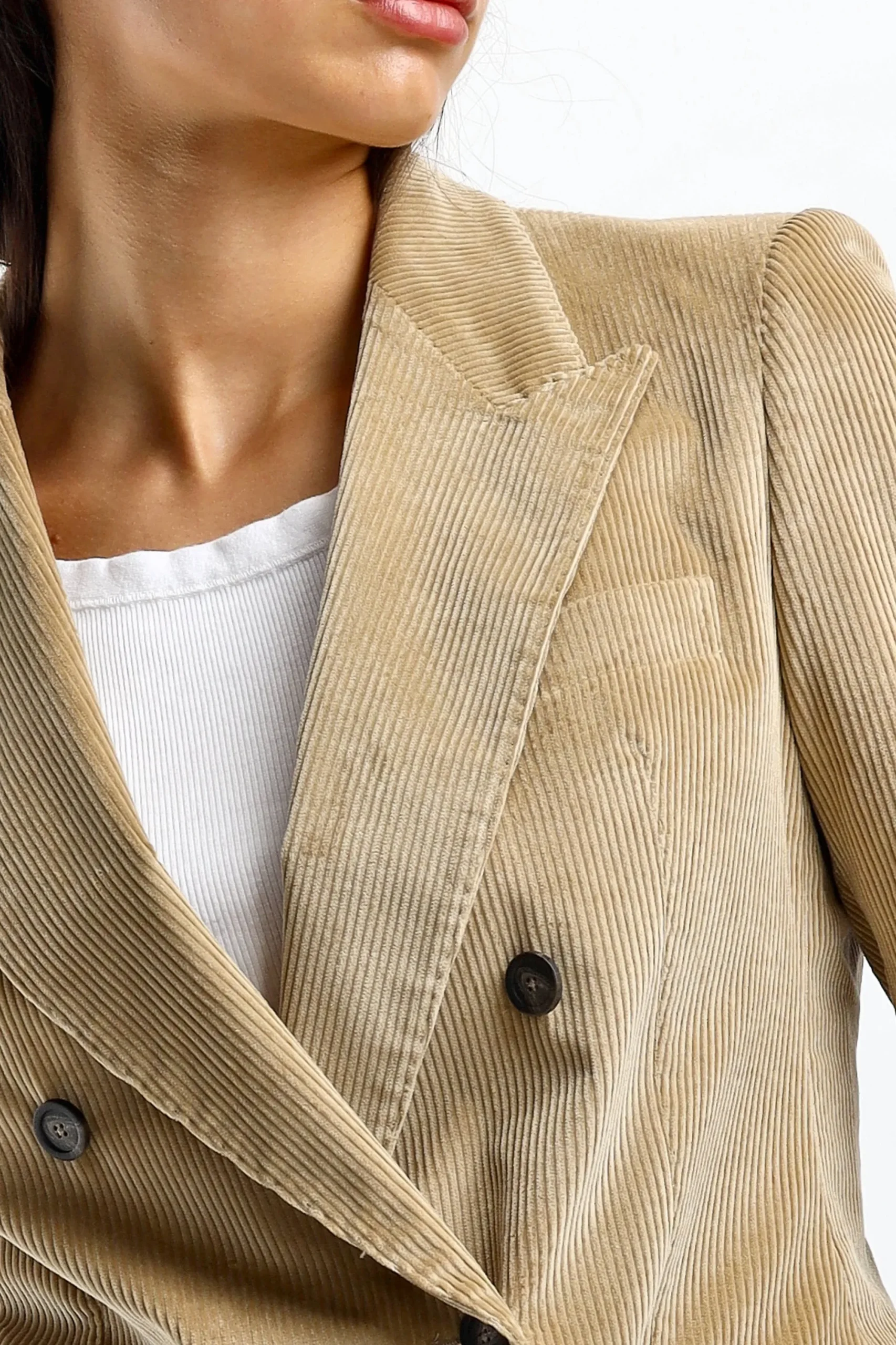 Femme Tagliatore Blazer En Velours Cotele Parigi En Beige