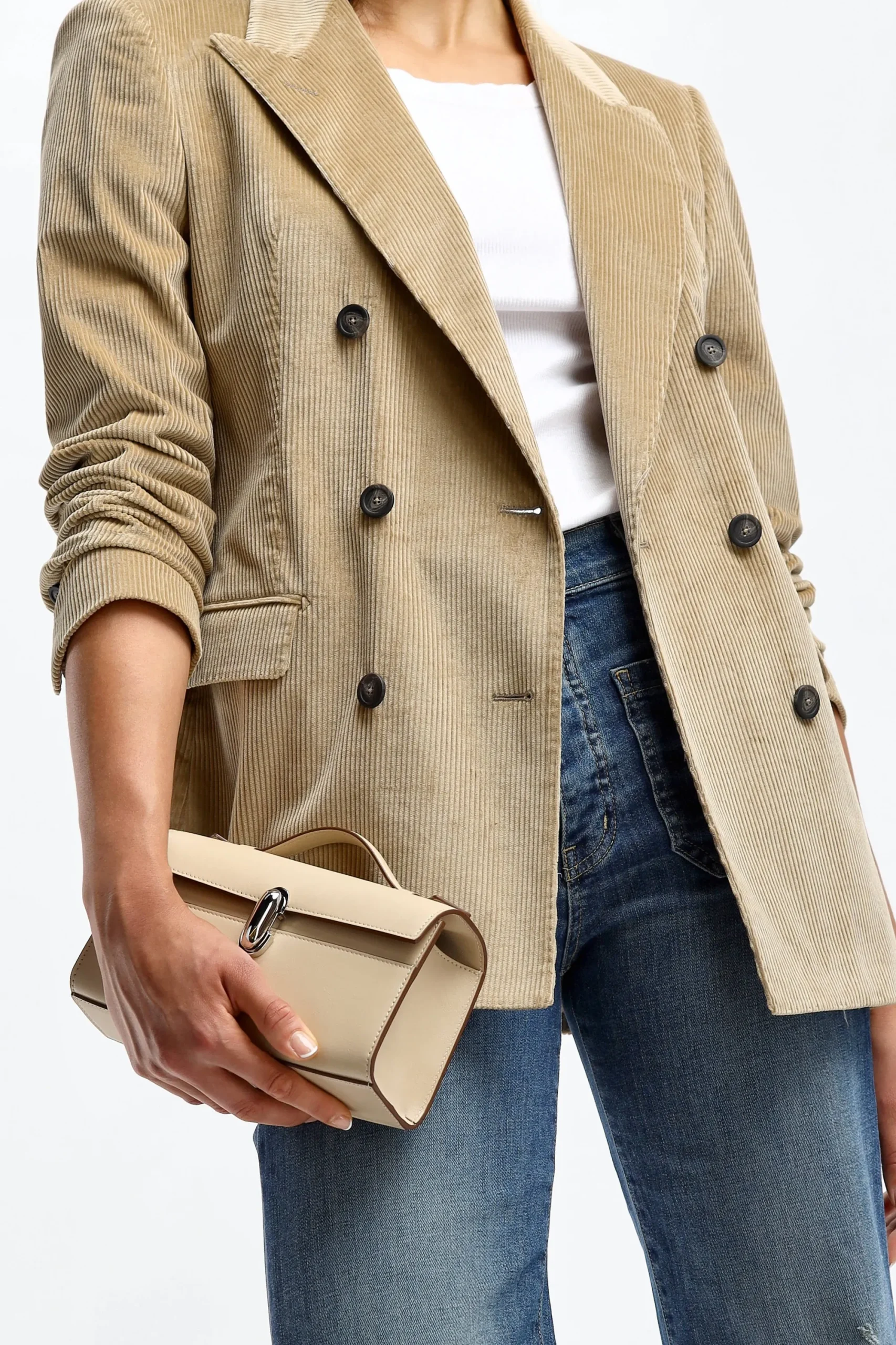 Femme Tagliatore Blazer En Velours Cotele Parigi En Beige