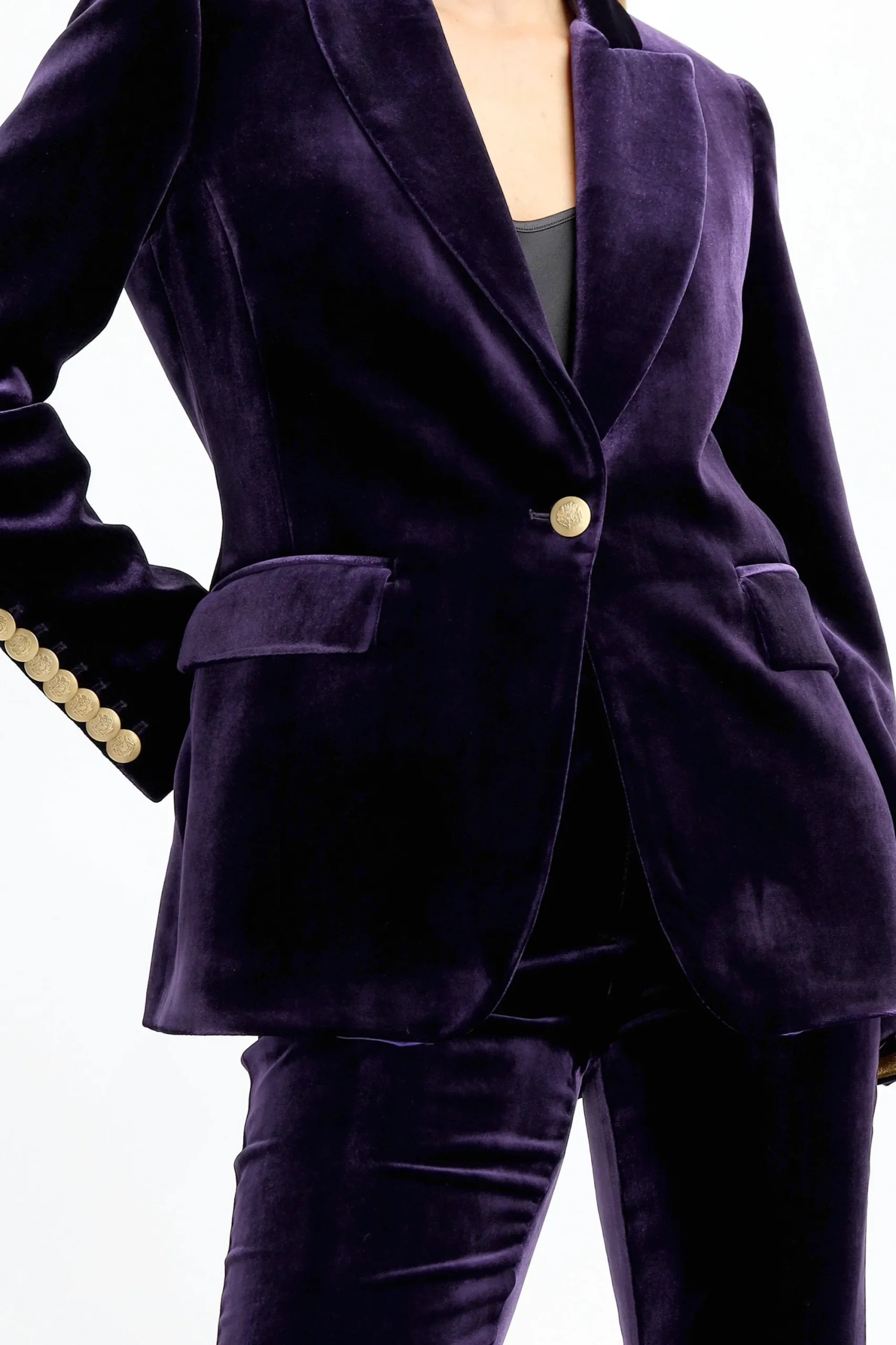 Femme DMN Blazer En Velours Mila En Violet