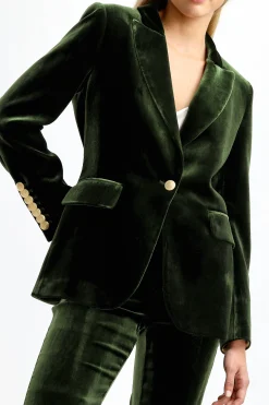Femme DMN Blazer En Velours Mila En Olive