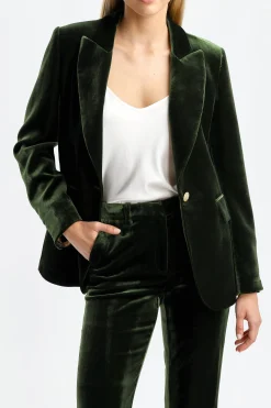 Femme DMN Blazer En Velours Mila En Olive