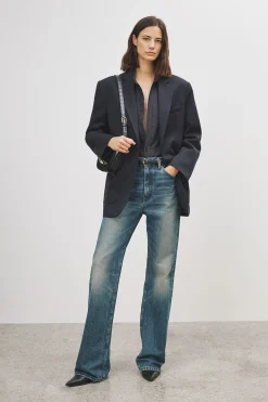 Femme Nili Lotan Blazer Gael En Marine Fonce