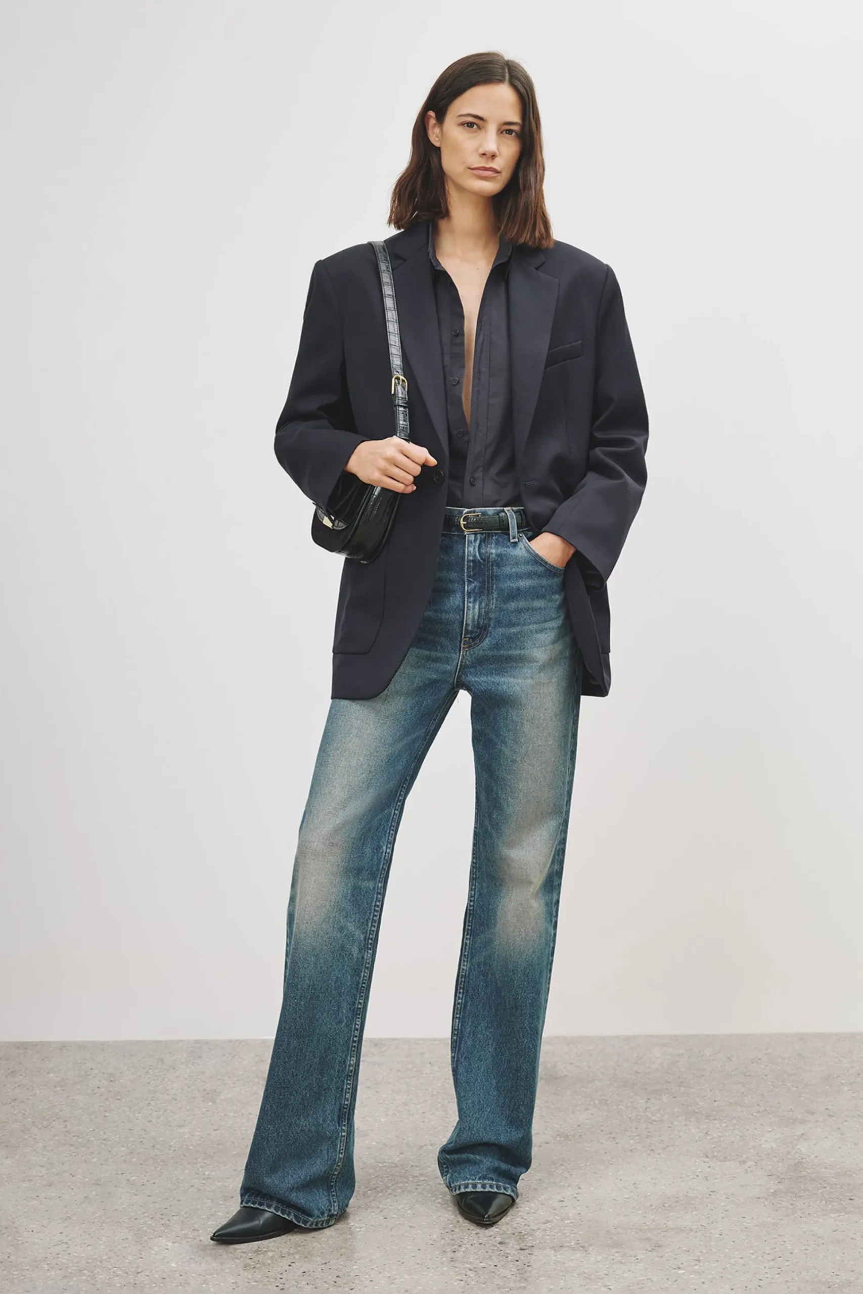 Femme Nili Lotan Blazer Gael En Marine Fonce